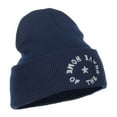 thumbnail image 5 of Home of the Brave Embroidered Long Beanie - Navy OSFM, 5 of 5