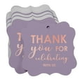thumbnail image 3 of Inkdotpot Real Rose Gold Foil Thank You For Celebrating With Us Bridal Shower-Baby Shower-Retirement-Wedding-Birthday Tags Favor Bracket Shape Hang Pack Of 50 Paper Tags, 3 of 7