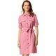 thumbnail image 1 of Vestidos de safari para mujer Vestido camisero con botones y cinturón de manga corta de algodón de verano Rosa L, 1 of 5