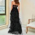 thumbnail image 4 of DailyTrove Women's Feather Trim Evening Gown-Strapless-High-Slit-Polyester-for Gala/Wedding- Feather, 4 of 5