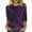 Purple, variant on Patlollav Womens Plus Size,Fashion Womens Spring Print Mid-Length Sleeve Round Neck Casual Tee Tops