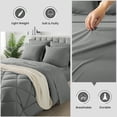 thumbnail image 2 of Twin Size Comforter Set, 7 Pieces Bed in a Bag, Reversible Bedding Sets with All Season Soft Quilted Lightweight 1 Comforter, 1 Flat Sheet, 1 Fitted Sheet, 1 Pillow Shams, 1 Pillowcases,Light Grey, 2 of 4