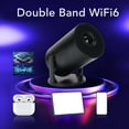 thumbnail image 3 of Movie Projector, Projector WiFi and  1080P HD Auto Keystone Correction with Remote Control for Outdoor Black,White, 3 of 7