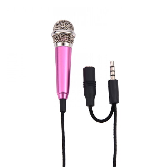 GJX Portable Singing Mic Wired Stereo Mini Pocket Karaoke Microphone
