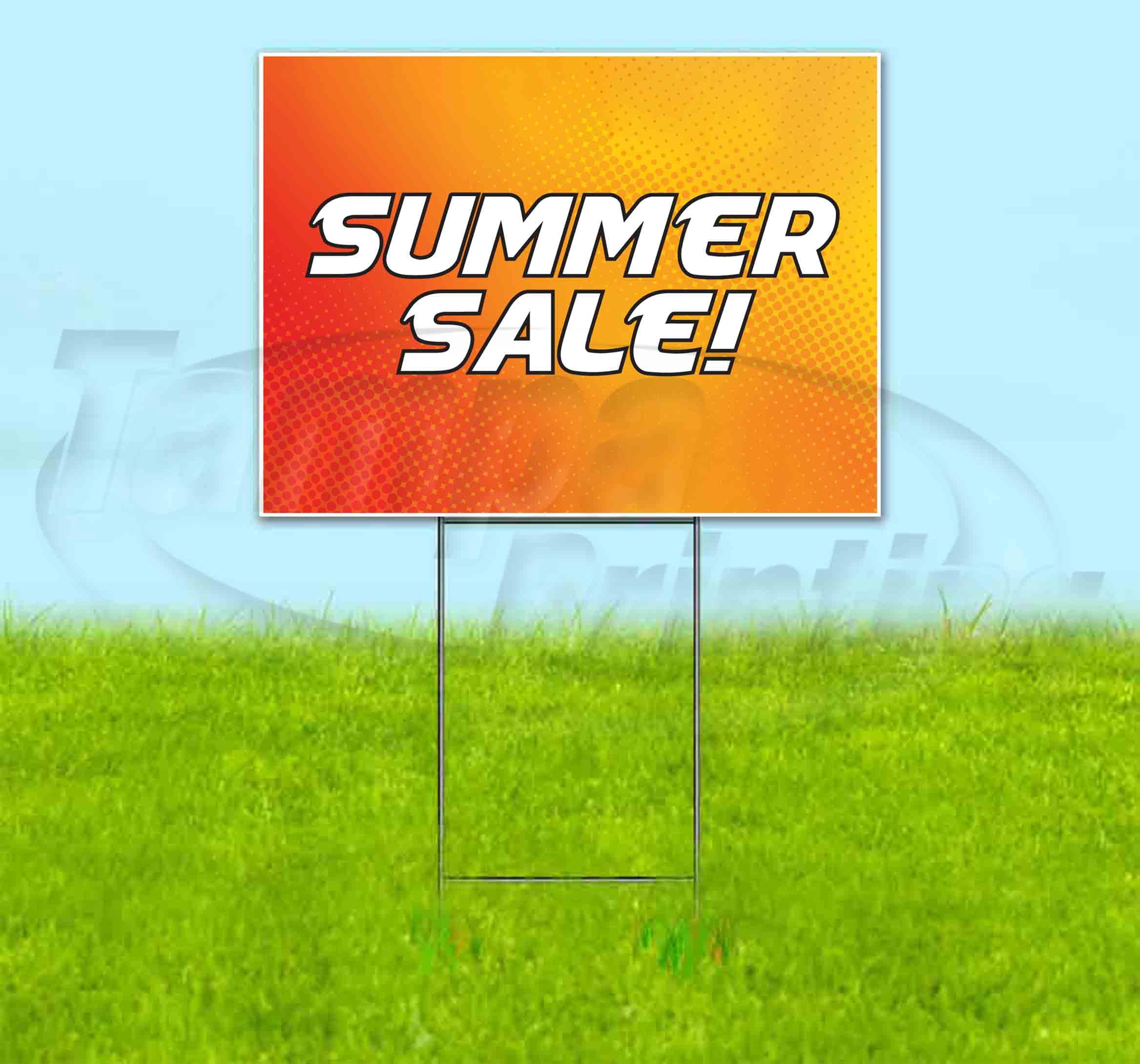 Summer Sale (18" x 24") Yard Sign, Includes Metal Step Stake