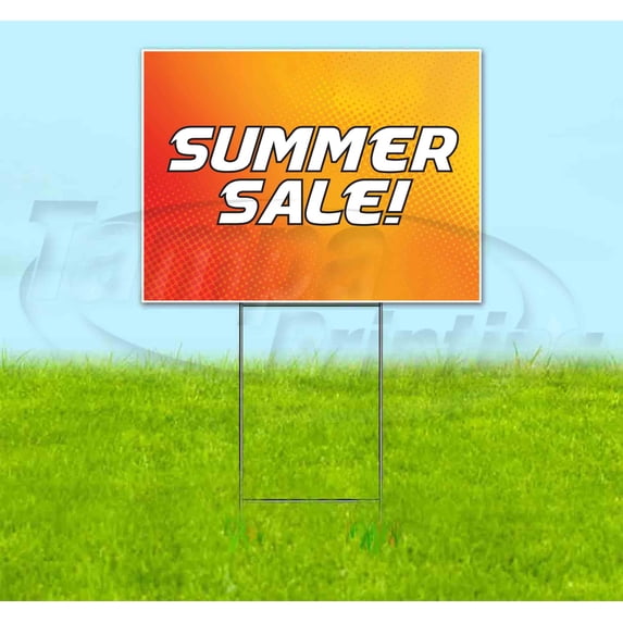 Summer Sale (18" x 24") Yard Sign, Includes Metal Step Stake