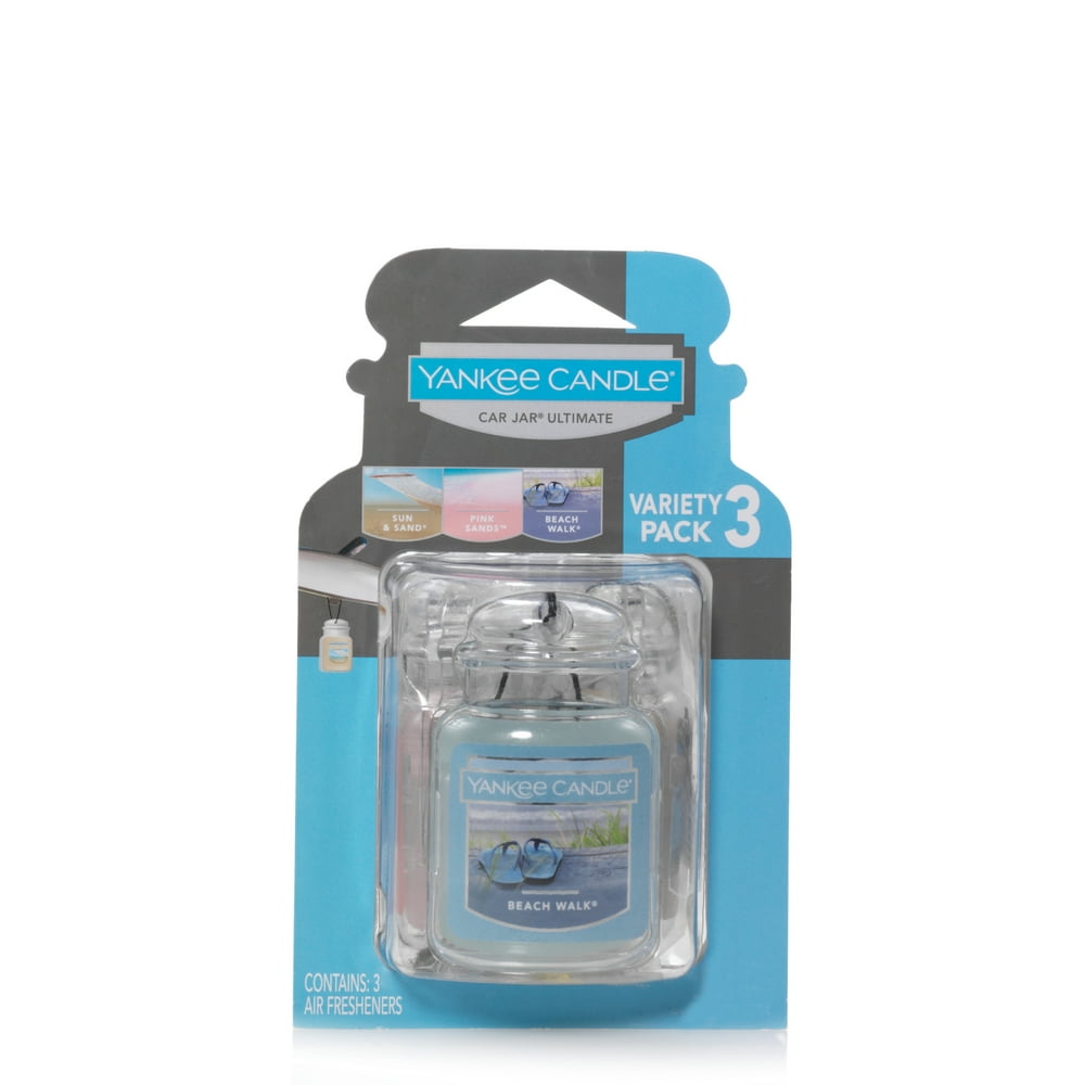 Yankee Candle Car Jar Ultimate Hanging Air Freshener 3Pack (Beach Walk