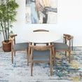 thumbnail image 3 of Evette Modern Solid Wood Walnut Dining Room & Kitchen Table and 4 Chair Set, 3 of 5