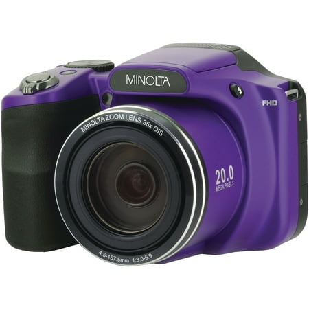 Minolta MN35Z-P 20.0-Megapixel 1080p Full HD Wi-Fi MN35Z Bridge Camera with 35x Zoom (Best Value Bridge Camera Under 200)