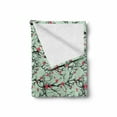 thumbnail image 2 of Floral Soft Flannel Fleece Throw Blanket, Japanese Sakura Silhouette Branches and Flowers, Cozy Plush for Indoor and Outdoor Use, 50" x 70", Mint Green Pink, by Ambesonne, 2 of 6