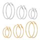 thumbnail image 1 of 6 pares de pendientes de aro de plata chapados en oro de acero inoxidable para mujeres y niñas, pendientes de aro hipoalergénicos para mujer, 1 of 5