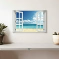 thumbnail image 2 of Elephant Stock Window To Remote Beach Wall Art - Horizontal Canvas Wall Art - Lobby Wall Decor - Beach Canvas - Blue And White Decor - 12" x 8", 2 of 8