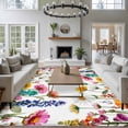 thumbnail image 4 of Area Rug 72×108in, Country Colorful Wildflower Herb Floor Carpet Living Room Rug, Summer Blossom Floral Non-Slip Welcome Mat Indoor Rugs for Bedroom Dining Room, 4 of 9