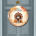 thumbnail image 2 of Happy Thanksgiving English Setter Turkey Costume Pumpkins Autumn Leaves Round Wood Sign Dog Lover Hanging Wall Home Decor - 130144, 2 of 5