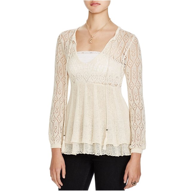 Free People Mujer Knir Pullover Blusa, Beige, Small Free People Pull-over
