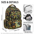 thumbnail image 6 of HUIACONG Skateboard Dinosaur Print School Backpack for Kids Boys Age 5-16, Water Resistant Large Capacity Multi Pocket Bookbag with Adjustable Padded Straps for School Travel Daily Use, 6 of 7