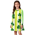 thumbnail image 1 of Vestidos de Manga Larga de las Niñas Tamaño 7-8 Elástico una Línea Twirly Patinador Cuello Redondo Casual, 1 of 6