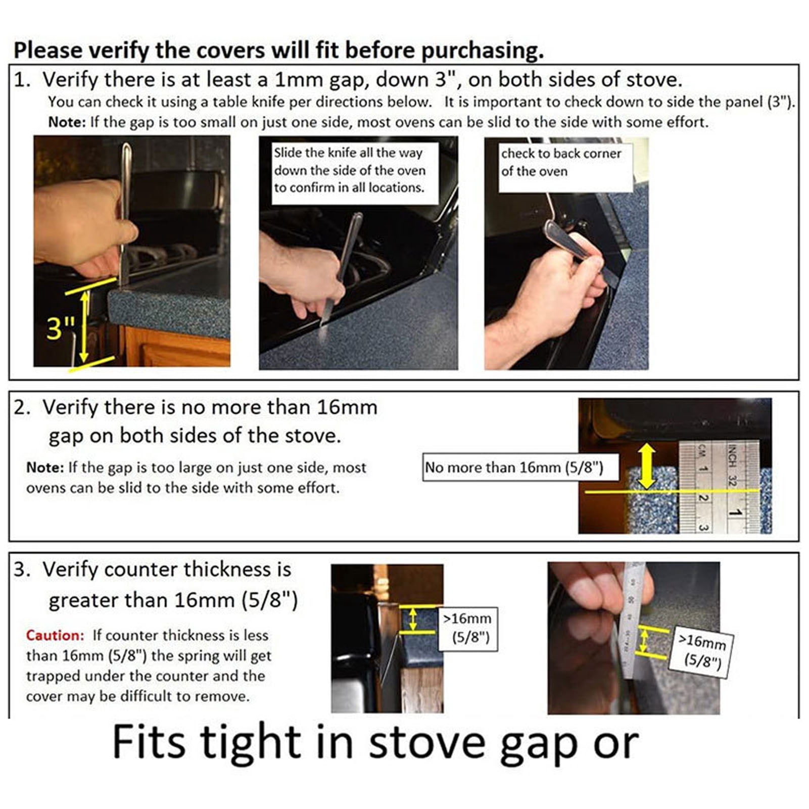 Suodoka Stove Gap Cover 304 Stainless Steel Easy Clean Range Trim Kit Cooktop Guard Filler For Kitchen Type B 25.59 Inches / 65 cm Length, 2 Count Included [cite: 25]