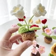 thumbnail image 3 of Flores tejidas a mano Plantas artificiales de crochet en macetas Regalo tejido terminado Como se muestra, Como se muestra, 3 of 5