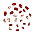 thumbnail image 7 of Aellinatey Glossy Short Almond Nail Floral Designs Press On Nail Set Nail Accesories, 7 of 7