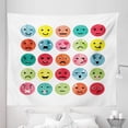 thumbnail image 1 of Emoticon Tapestry, Watercolor Abstract Winking Crying Loving Surprised Facial Expressions Art Print, Fabric Wall Hanging Decor for Bedroom Living Room Dorm, 5 Sizes, Multicolor, by Ambesonne, 1 of 1
