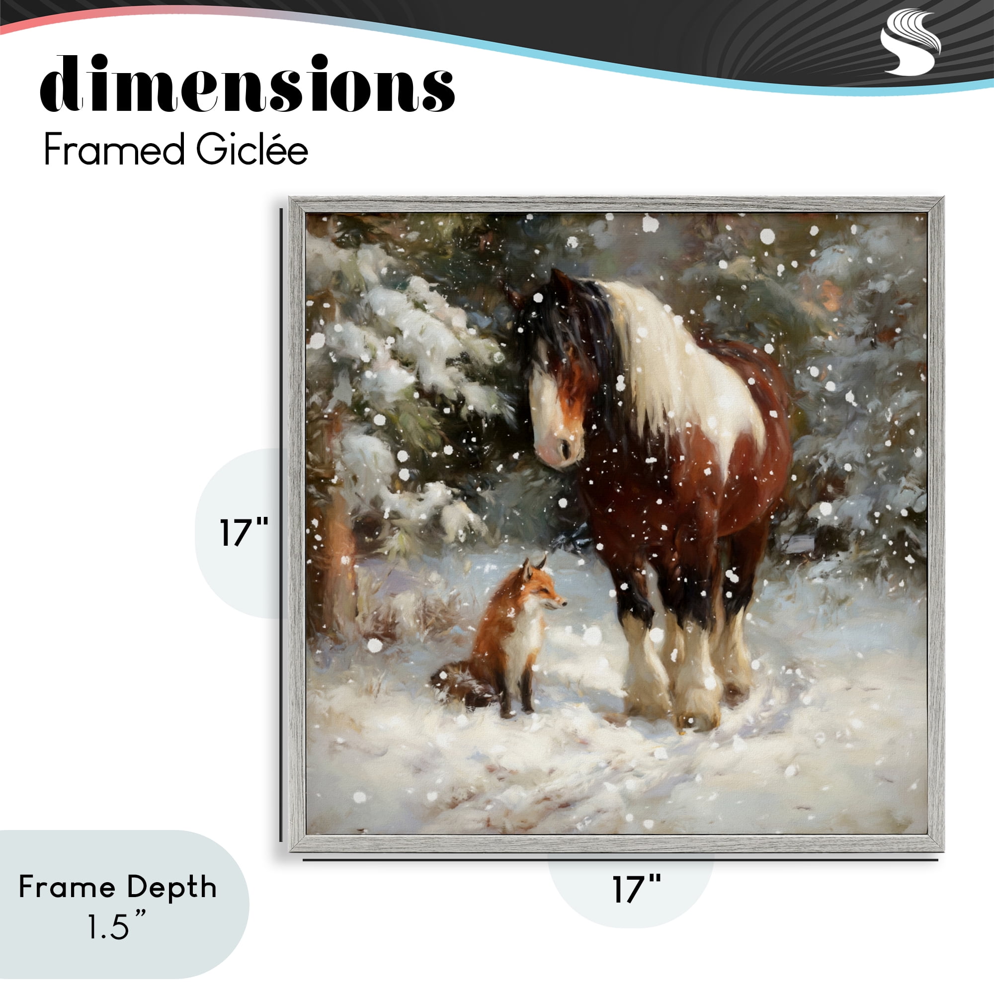 Stupell Industries The Horse & The Fox Gray Framed Giclee Art, design by Tina LeCour