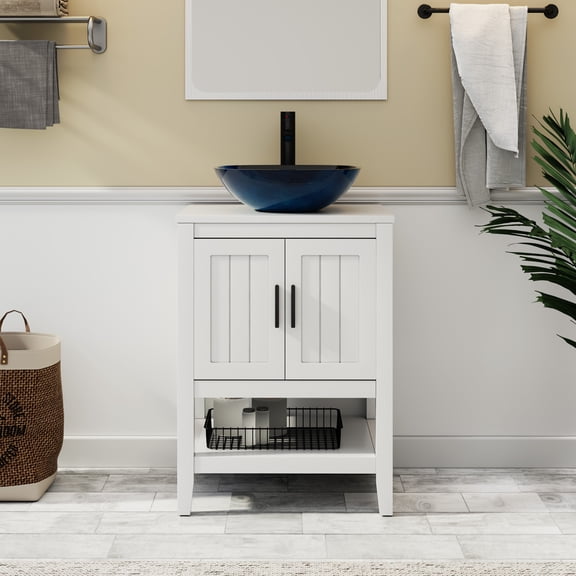 Eclife 24" Freestanding Bathroom Vanity Set with Vessel Sink, without Mirror
