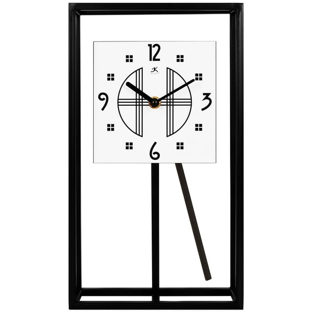 Infinity Instruments 20090BK-933 7,25 x 13 Pouces Pendule Moderne Horloge de Table