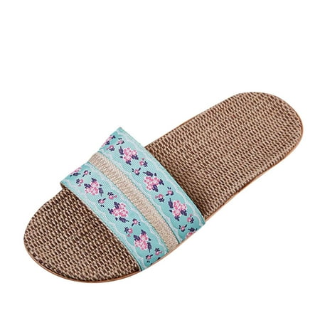 

ZTTD Slippers for Fashion Ladies Women Breathable Bohemia Beach Slip On Shoes Flats Casual Sandals Mint Green