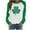 Green, variant on QIPOPIQ Women's Long Sleeve Crew Neck Shirts St. Patrick's Day T Shirts Spring Shamrock Printed T Shirt Lucky Green Shirt St Patricks Day Shirts Round Neck Patchwork Tops Holiday Shirts Deals