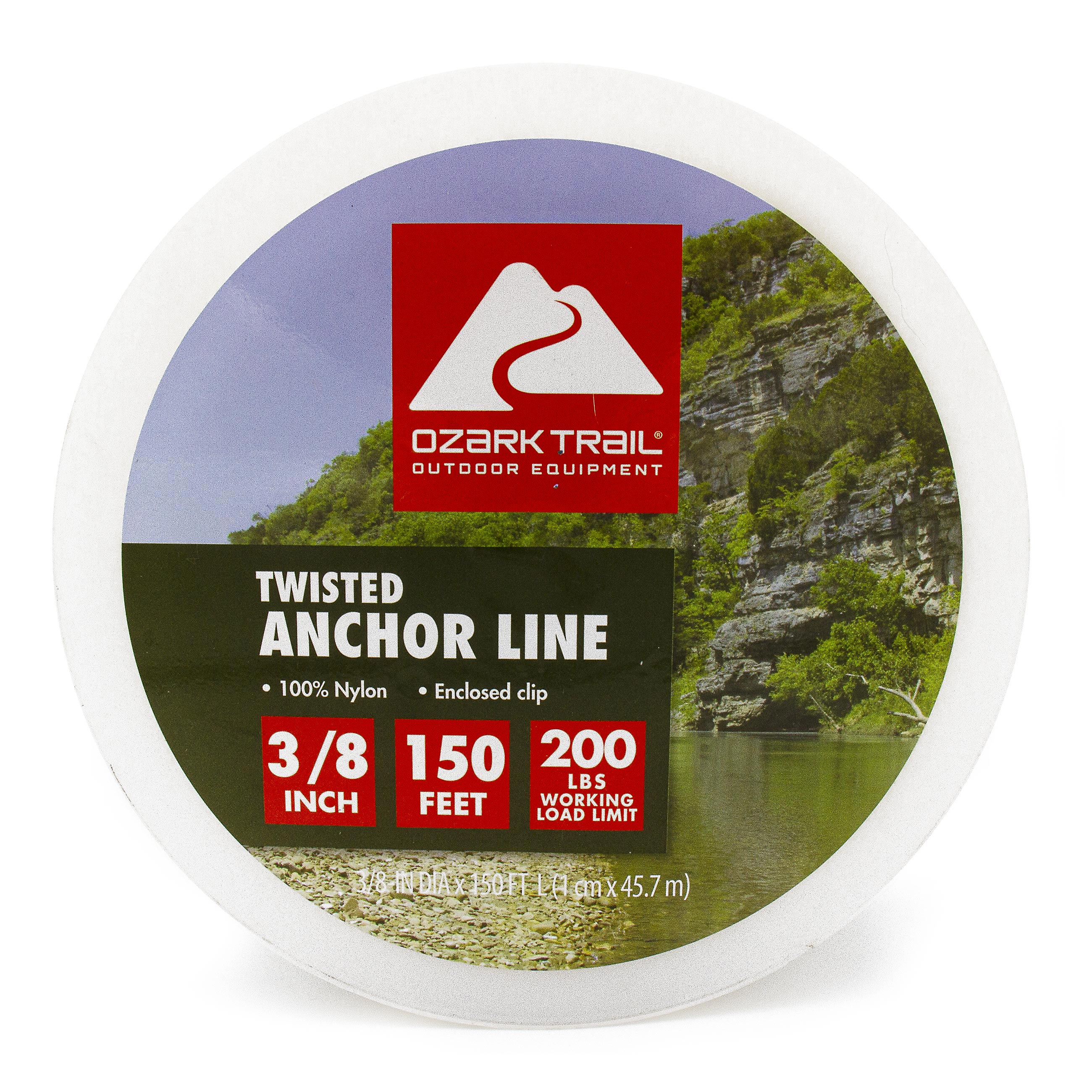 Ozark Trail 3/8"x 150' Nylon Marine/Boating Twisted Anchor Line - White. 150 foot anchor line.