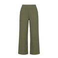 thumbnail image 6 of JJHGVB Cropped Trousers Baggy Lightweight Pant capri lounge pants Lightweight Pants Casual Straight gaucho pants for women Knee Length Capri Pants pantalones capri active pants women Green L, 6 of 7