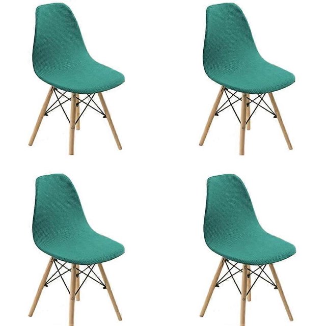 Fundas de tela para sillas de comedor ZHAOCHENG elásticas decorativas azul 4 piezas