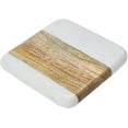 thumbnail image 5 of Creative Co-Op Marble & Acacia Wood Coasters, White & Natural, Set of 4, 5 of 7