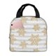 thumbnail image 1 of Easygdp Gold Snowflake Bolsa Térmica Premium - Tela Oxford Impermeable, Gran Capacidad, Bolsillo Frontal, Unisex para Trabajo, Escuela, Actividades al Aire Libre y Picnics, 1 of 8