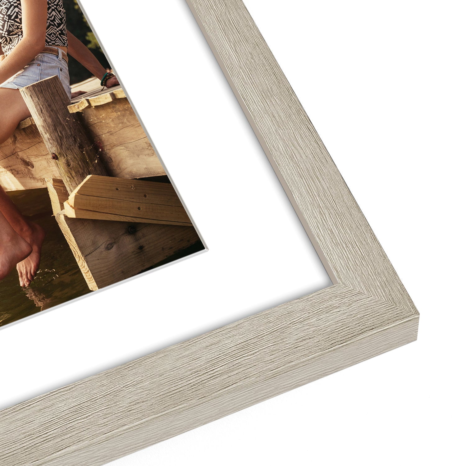 Americanflat 8x20 Collage Picture Frame in Driftwood | Displays Four 4x6 inch Photos. Shatter-Resistant Glass. Hanging Hardware Included!