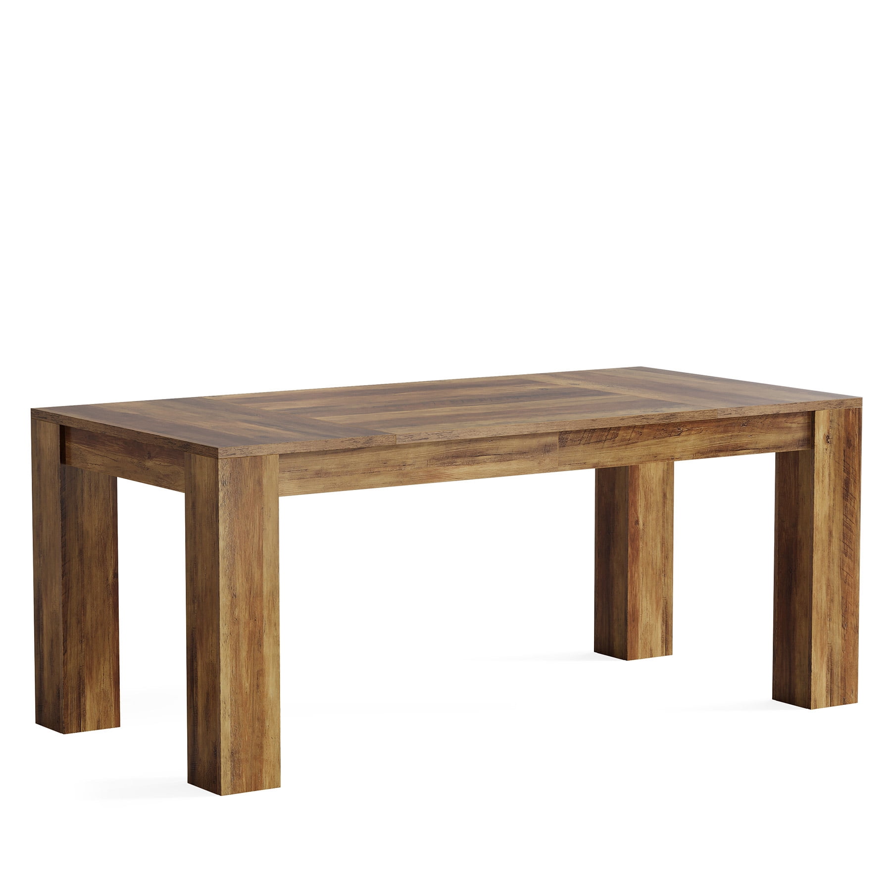 Tribesigns 63-Inch Brown Dining Table, Farmhouse Wooden Rectangular Kitchen Dinner Table