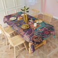 thumbnail image 3 of Rectangle Boho Waterproof Tablecloth 60×102 Inch,Bohemian Style Floral Vintage Reusable Indoor/Outdoor Durable Table Cover for Party Kitchen Dinner Room Decor, 3 of 6