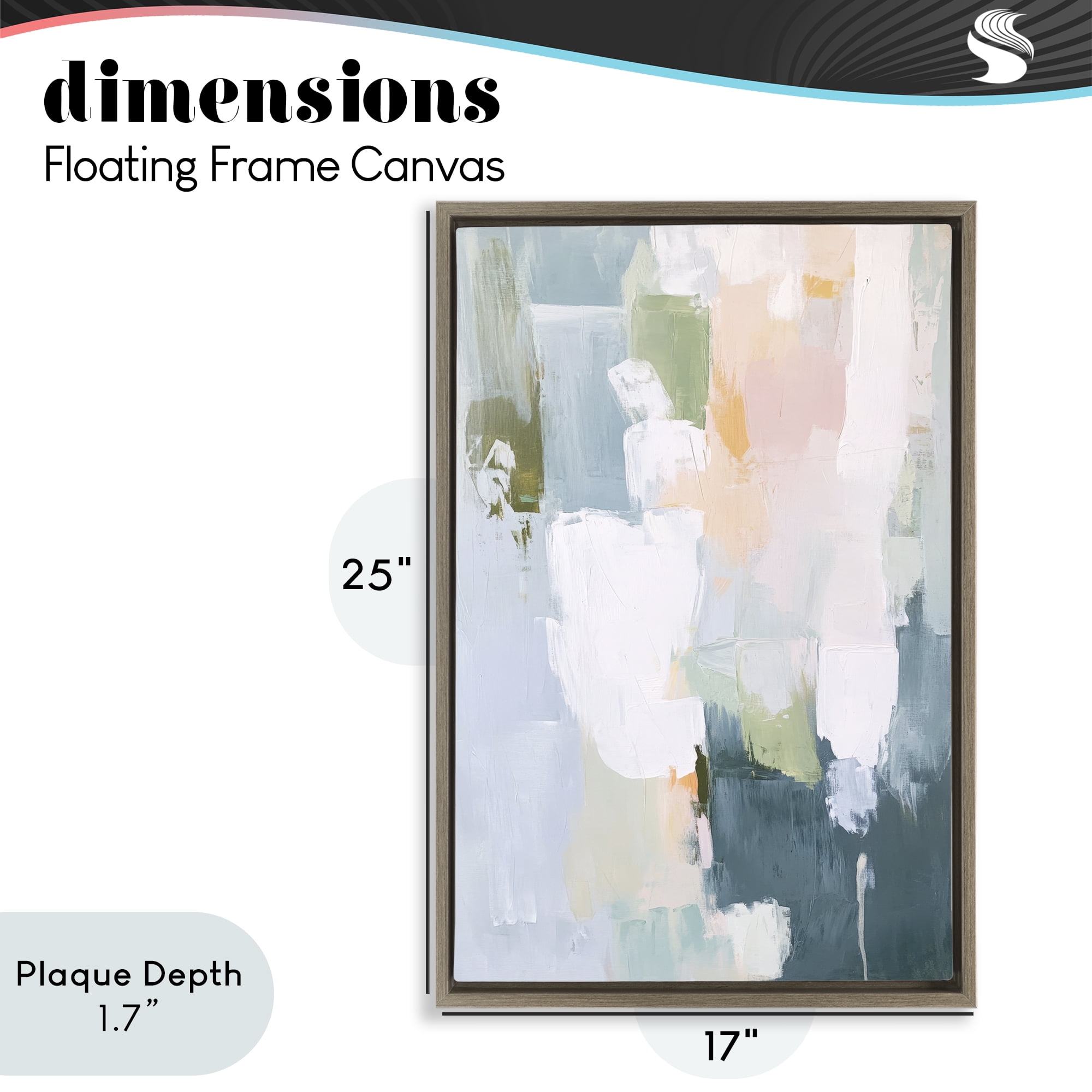 Stupell Industries Abstract Pastel Brushstroke Composition Brown Framed Floater Canvas Wall Art, design by Petal Prints Design