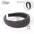 thumbnail image 5 of Motique Accessories 2 Inch Ribbed Cotton Padded Headband Dark Grey, 5 of 5