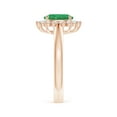 thumbnail image 3 of Angara Natural 1.1 Ct. Emerald with Diamond Halo Ring in 14K Rose Gold for Women (Ring Size: 3), 3 of 10