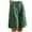 C-Green3564, variant on FEIFLY Women Elastic Solid Color Shorts Button Down Half Pants With Pockets Shorts Wide Leg Shorts Outdoor Travel Golf Camping Casual Bottoms Versatile Wear