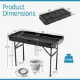 thumbnail image 3 of Costway 4 Foot Party Ice Cooler Folding Table Plastic with Matching Skirt Black, 3 of 12