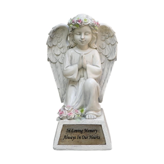 Estatua de ángel, lámpara solar, escultura decorativa, coleccionable, diseño simple, fácil de usar, adorno de resina, figura de ángel para jardín 112 cm x 11 cm x 21 cm