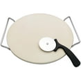 thumbnail image 1 of 13-Inch Round Pizza Stones Set for Grill and Oven - Cordierite Baking Stones with Serving Rack & Cutter, Durable Cooking Stone Pan for Bread_Special Gift 1755, 1 of 5