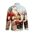 thumbnail image 5 of Handshe Men's Casual Christmas Print Long Sleeve Shirt with Spread Collar, Holiday Flannel Top for Festive Wear and Daily Wear, 5 of 5