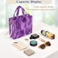 thumbnail image 4 of Corduroy Composite Fabric Tote Bag Magnetic Snap Large Capacity Crossbody Bag Beige Shoulder Strap Virbant Purple Flame, 4 of 8