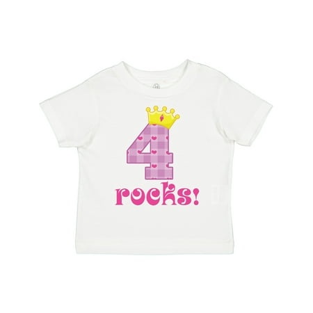 

Inktastic 4th Birthday Rocks 4 Year Old Girl Gift Toddler Toddler Girl T-Shirt