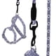 thumbnail image 2 of Gris oscuro y flor pequeña S Arnés ajustable para gatos y mascotas Collar Chaleco Correa para el pecho con correa, 2 of 8