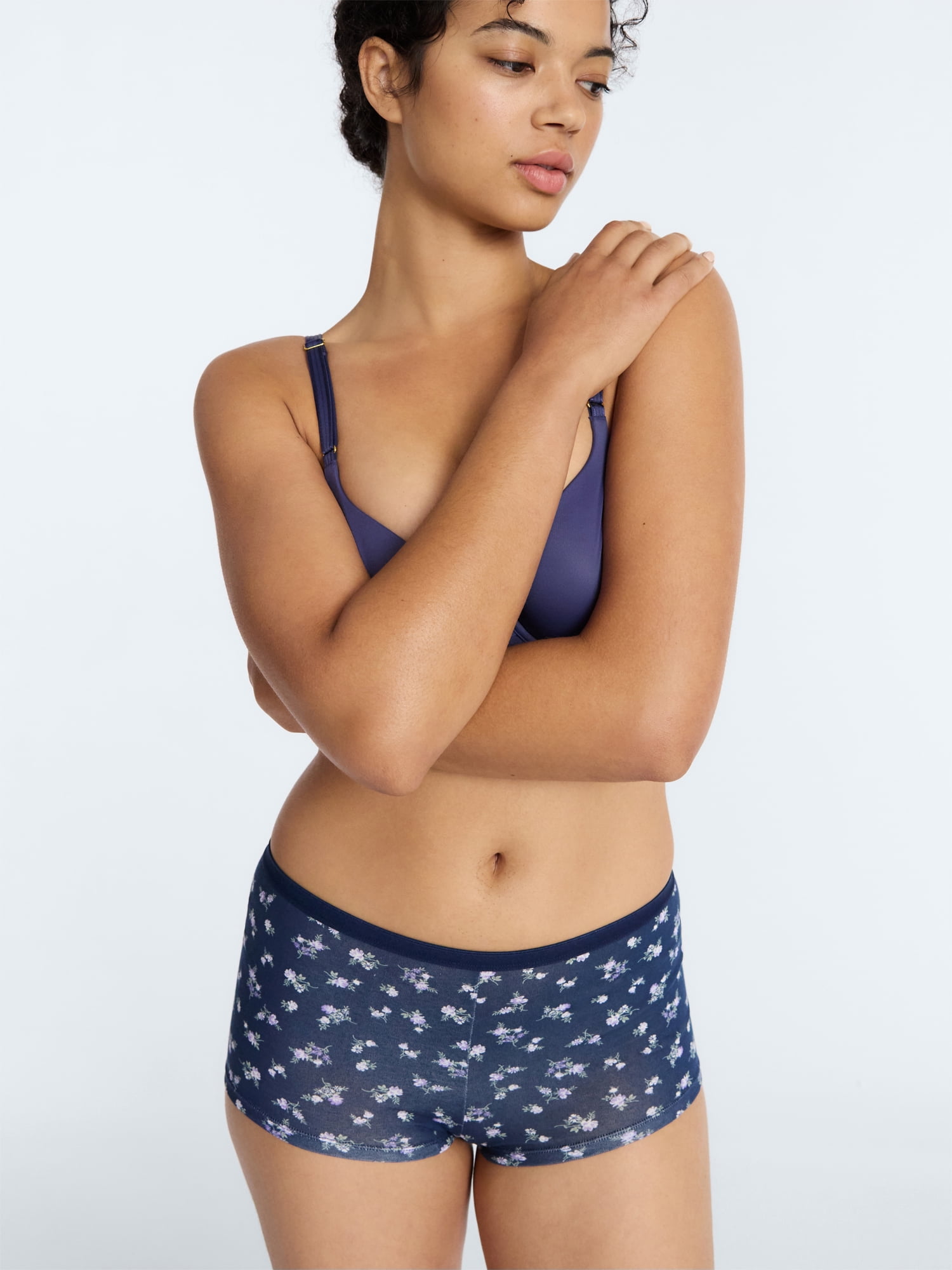 Joyspun Women's Cotton-Blend Boyshort Panties, 6-Pack, Sizes S-XXXL